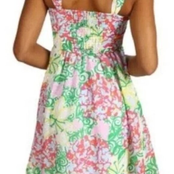 Lilly Pulitzer Peggy Mariposa Floral Mini Sundress Smocked Back Preppy Colors 0 - Picture 7 of 12